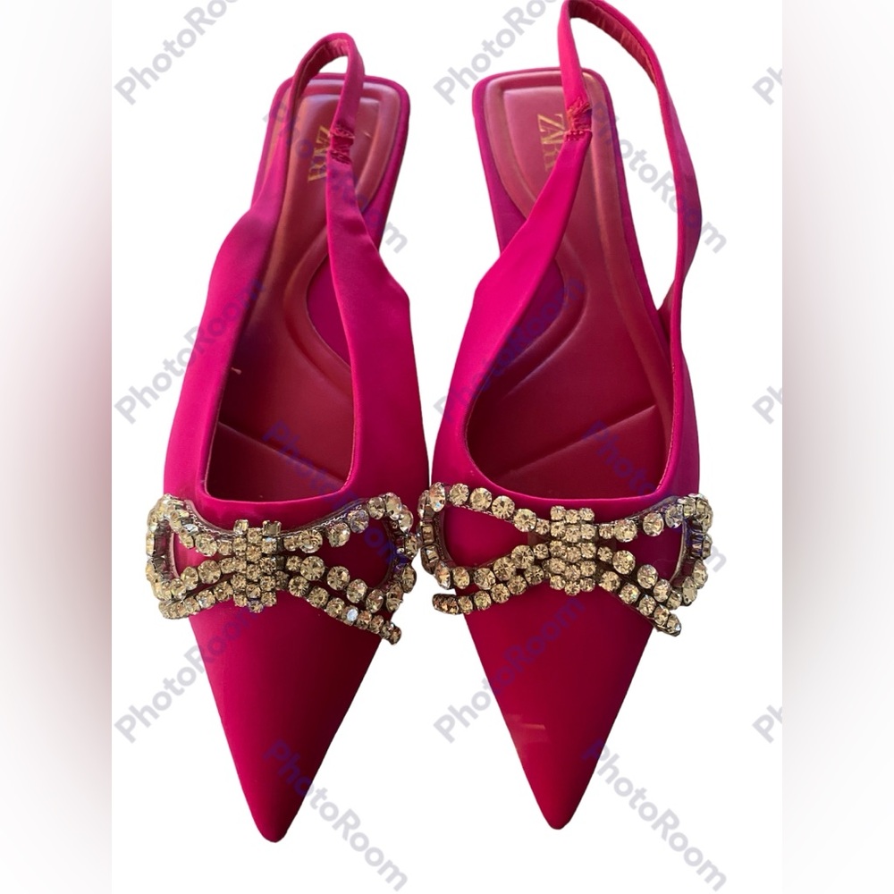 New Zara rhinestone flats